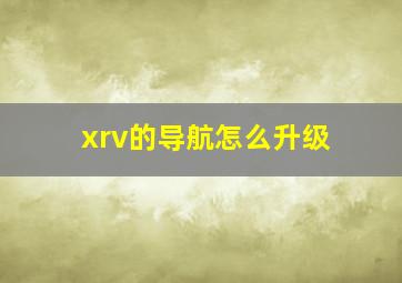 xrv的导航怎么升级