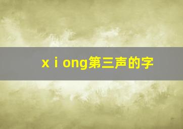 xⅰong第三声的字