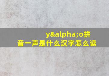 yαo拼音一声是什么汉字怎么读