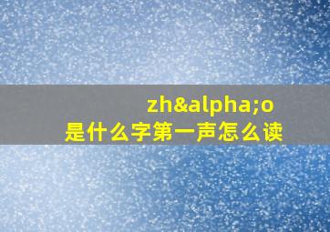 zhαo是什么字第一声怎么读