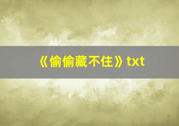 《偷偷藏不住》txt