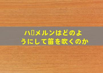 ハーメルンはどのようにして笛を吹くのか