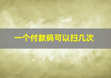 一个付款码可以扫几次