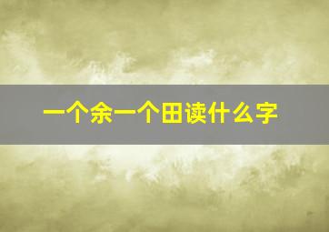 一个余一个田读什么字