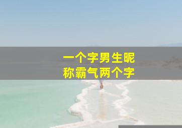 一个字男生昵称霸气两个字