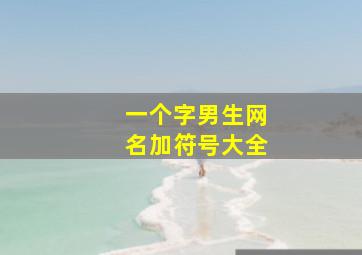 一个字男生网名加符号大全