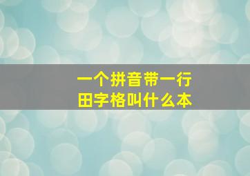 一个拼音带一行田字格叫什么本