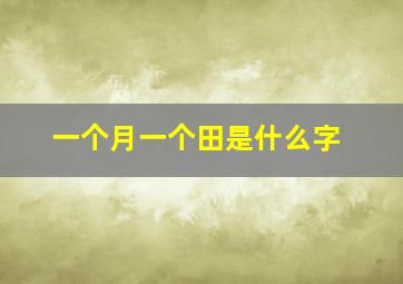 一个月一个田是什么字