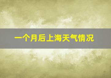 一个月后上海天气情况