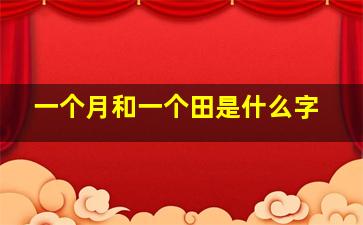 一个月和一个田是什么字