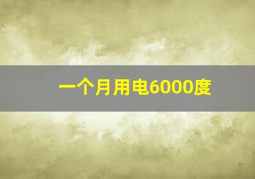 一个月用电6000度