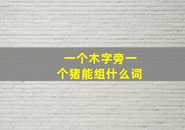 一个木字旁一个猪能组什么词