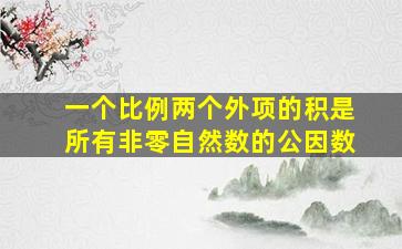 一个比例两个外项的积是所有非零自然数的公因数