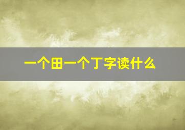 一个田一个丁字读什么