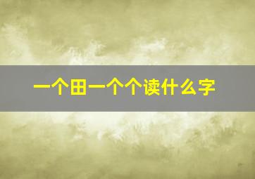 一个田一个个读什么字