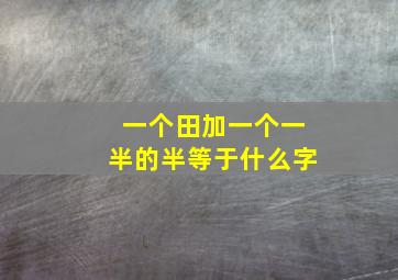 一个田加一个一半的半等于什么字