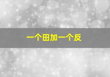 一个田加一个反