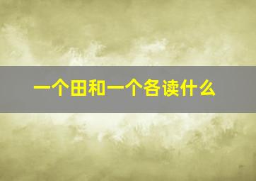 一个田和一个各读什么