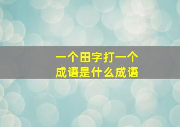 一个田字打一个成语是什么成语