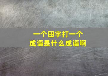 一个田字打一个成语是什么成语啊