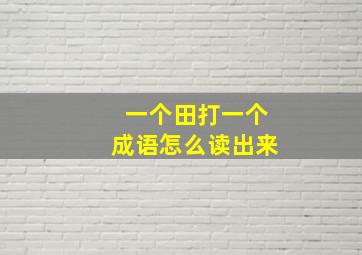 一个田打一个成语怎么读出来