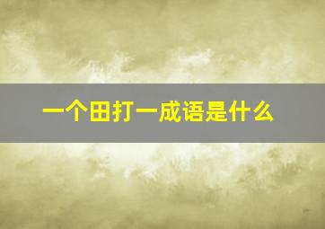 一个田打一成语是什么