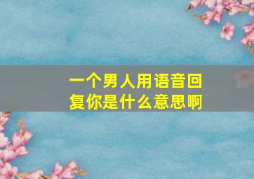 一个男人用语音回复你是什么意思啊