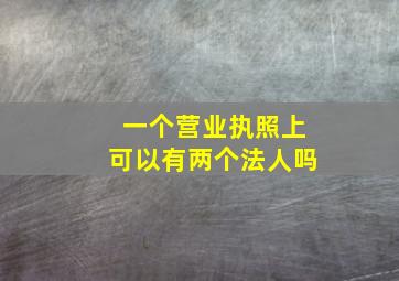 一个营业执照上可以有两个法人吗