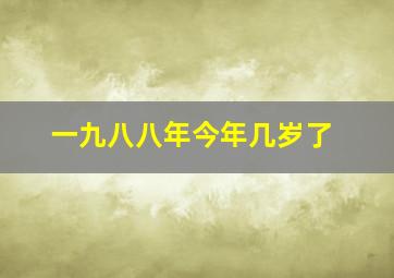 一九八八年今年几岁了