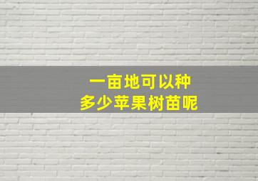 一亩地可以种多少苹果树苗呢