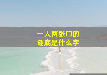 一人两张口的谜底是什么字