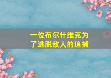 一位布尔什维克为了逃脱敌人的追捕