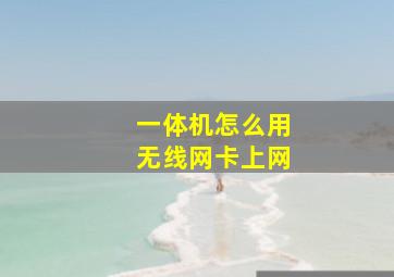 一体机怎么用无线网卡上网