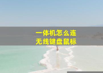 一体机怎么连无线键盘鼠标