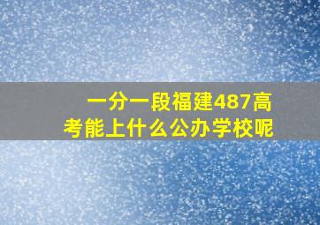 一分一段福建487高考能上什么公办学校呢