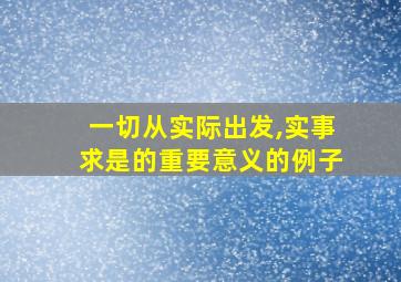 一切从实际出发,实事求是的重要意义的例子