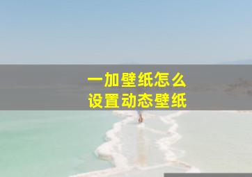 一加壁纸怎么设置动态壁纸