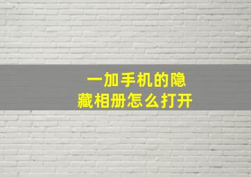 一加手机的隐藏相册怎么打开