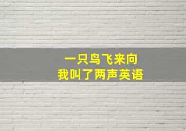 一只鸟飞来向我叫了两声英语