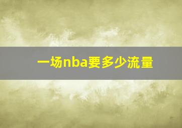 一场nba要多少流量