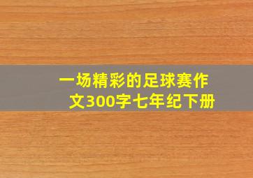 一场精彩的足球赛作文300字七年纪下册