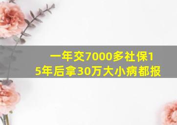 一年交7000多社保15年后拿30万大小病都报