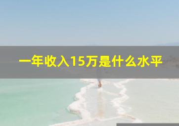 一年收入15万是什么水平