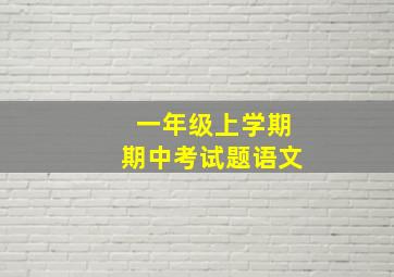 一年级上学期期中考试题语文