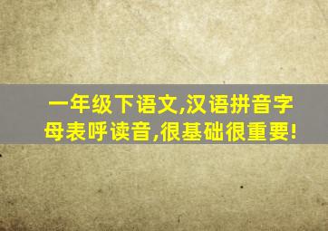 一年级下语文,汉语拼音字母表呼读音,很基础很重要!