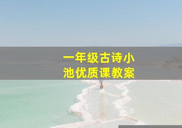 一年级古诗小池优质课教案