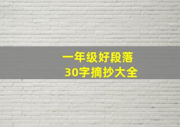 一年级好段落30字摘抄大全