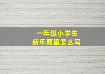 一年级小学生新年愿望怎么写