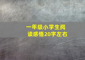 一年级小学生阅读感悟20字左右