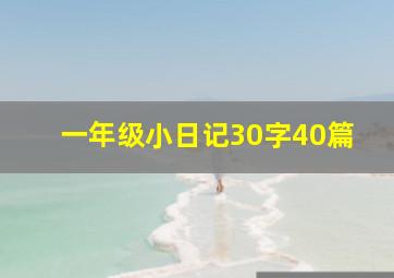 一年级小日记30字40篇